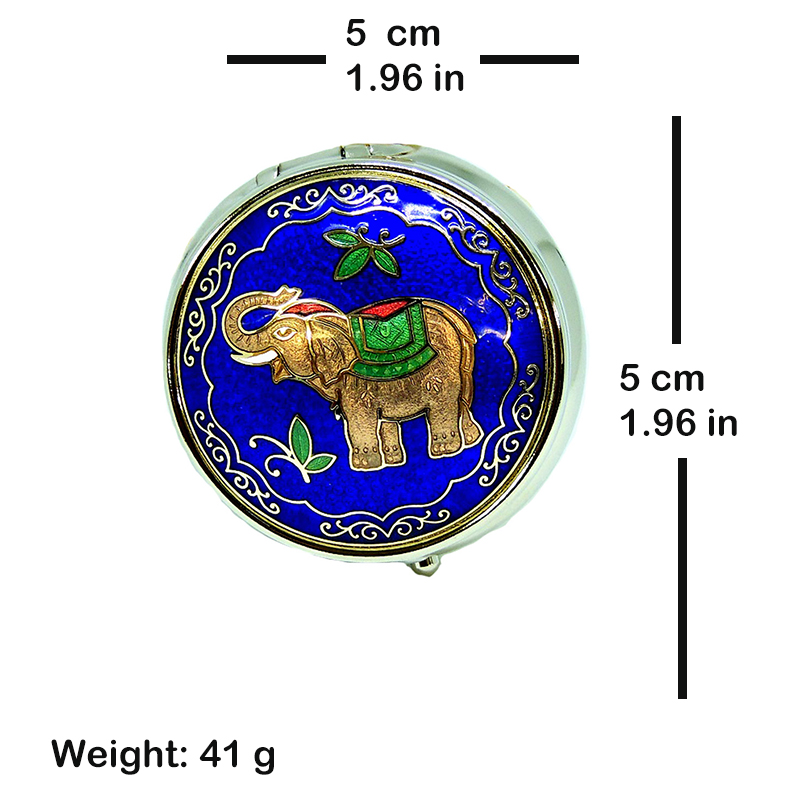 Round-shaped enamel pillbox